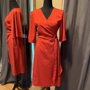 Banana Republic wrap dress in brick red - size 8